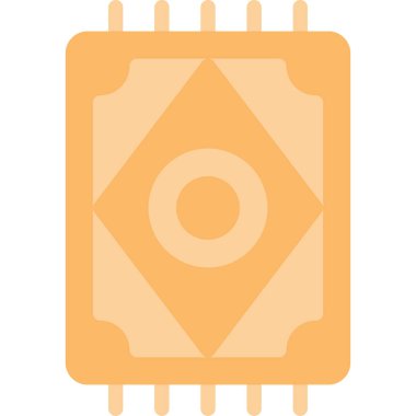 Yatak odası Rug Düz Simgesi, Basit Tasarımlı Vektör İllüzyonu