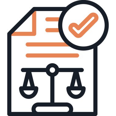 Yasal İşlem Satırı Simge Ögesi, Basit Tasarımlı Vektör İllüstrasyonu