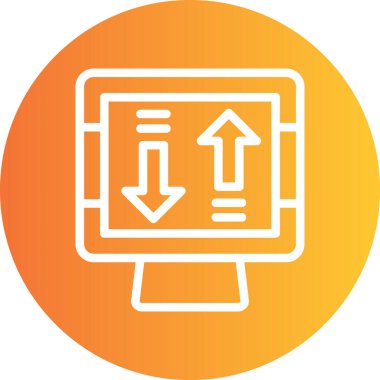 Trafik Operasyonları Çizgisi Gradyan Çemberi Simgesi, Basit Tasarımlı Vektör Resimleri