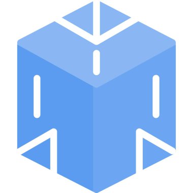 VR Simülasyon Düz Simgesi, Basit Tasarımlı Vektör İllüstrasyonu