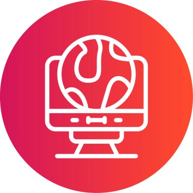 Tv Dünya Çizgisi Gradyan Çemberi Simgesi, Basit Tasarımlı Vektör Resimleri