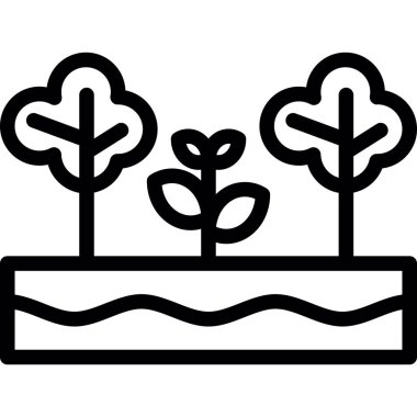 Yağmur Ormanları Çizgisi Simgesi, Basit Tasarımlı Vektör Resimleri