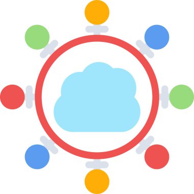 Cloud Platform Düz Simgesi, Basit Tasarımlı Vektör Resimleri