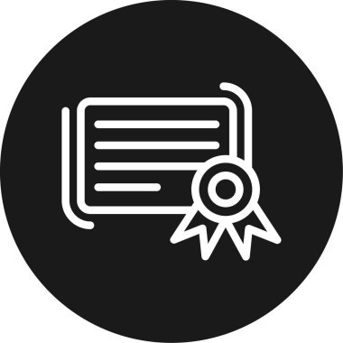 Diploma Çizgisi Çemberi BG Simgesi, Basit Tasarımlı Vektör Resimleri