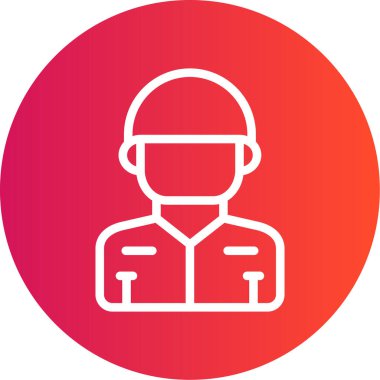 Patron Satırı Gradyan Çemberi Simgesi, Basit Tasarımlı Vektör İllüzyonu