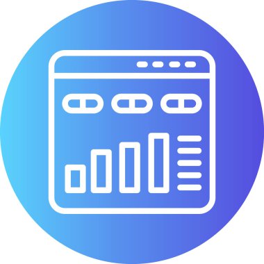 Google Analiz Çizgisi Gradyan Çemberi Simgesi, Basit Tasarımlı Vektör Resimleri