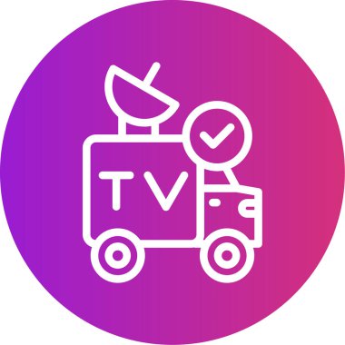 Ortam Van Satırı Gradyan Çemberi Simgesi, Basit Tasarımlı Vektör Resimleri