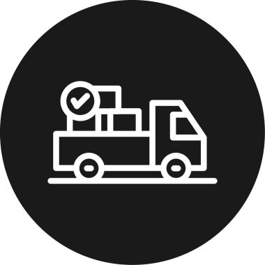 Lojistik Çizgisi Çemberi BG Simgesi, Basit Tasarımlı Vektör Resimleri