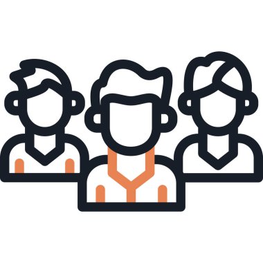 Takım Çabası Satır Simgesi, Basit Tasarımlı Vektör İllüstrasyonu