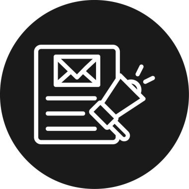 Medya Outlet Satırı Çemberi BG Simgesi, Basit Tasarımlı Vektör Resimleri