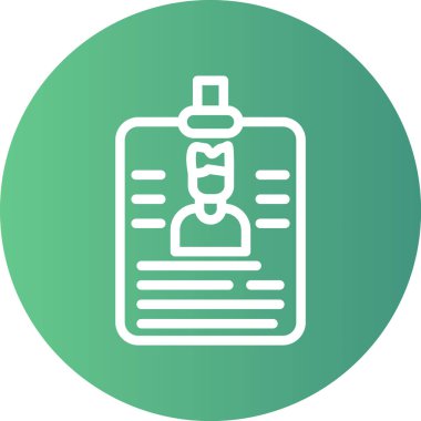 Kimlik Tutucu Satırı Gradyan Çemberi Simgesi, Basit Tasarımlı Vektör Resimleri