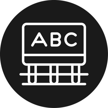 Tebeşir Çizgisi Çemberi BG Simgesi, Basit Tasarımlı Vektör Resimleri