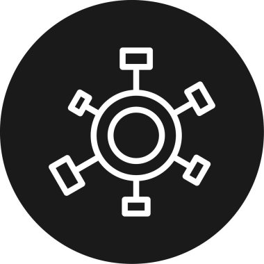 Ağ Çizgisi Çemberi BG Simgesi, Basit Tasarımlı Vektör Resimleri