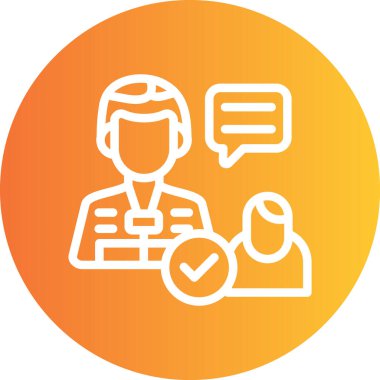 Röportaj İpuçları Çizgisi Gradyan Çemberi Simgesi, Basit Tasarımlı Vektör Resimleri