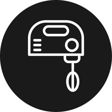 Karıştırıcı Satırı Çemberi BG Simgesi, Basit Tasarımla Vektör İllüstrasyonu