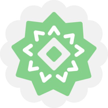 İslami Süsleme Düz Simgesi, Basit Tasarımla Vektör İllüzyonu