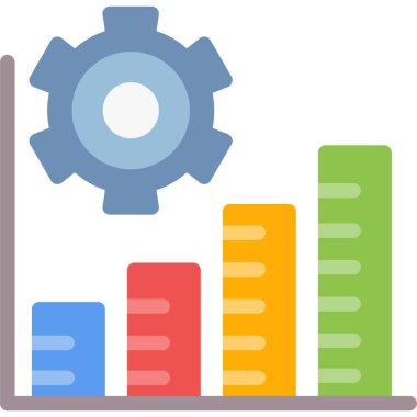 Üretkenlik Düz Simgesi, Basit Tasarımlı Vektör İllüstrasyonu