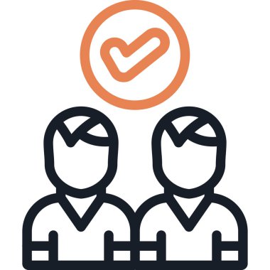 İş Ortağı Satırı Simgesi, Basit Tasarımlı Vektör İllüstrasyonu