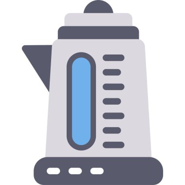 Elektrik Kettle Düz Simgesi, Basit Tasarımlı Vektör Resimleri