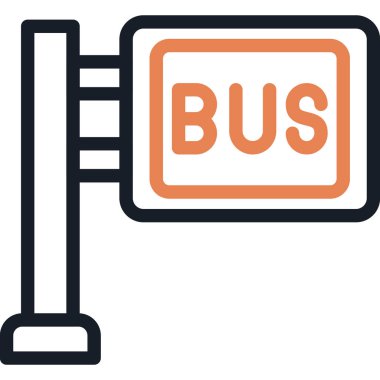 Otobüs Durağı Simgesi, Basit Tasarımlı Vektör Resimleri