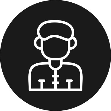 Webside Yapıcı Satırı Çemberi BG Simgesi, Basit Tasarımlı Vektör Resimleri