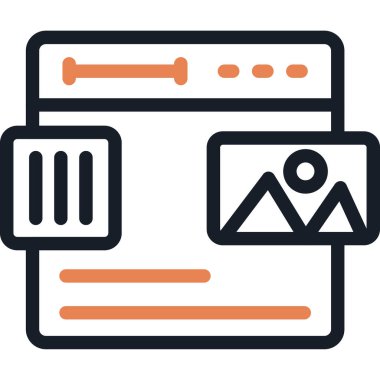 Mockup Satırı Bitiş Simgesi, Basit Tasarımlı Vektör Resimleri