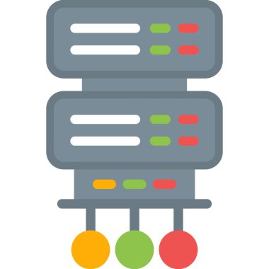 Web Sunucusu Düz Simgesi, Basit Tasarımlı Vektör Resimleri