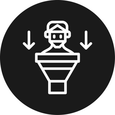 Lider Yetiştirme Çizgisi Çemberi BG Simgesi, Basit Tasarımlı Vektör Resimleri