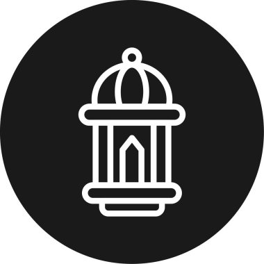 İslami Birlik Çizgisi Çemberi BG Simgesi, Basit Tasarımlı Vektör Resimleri