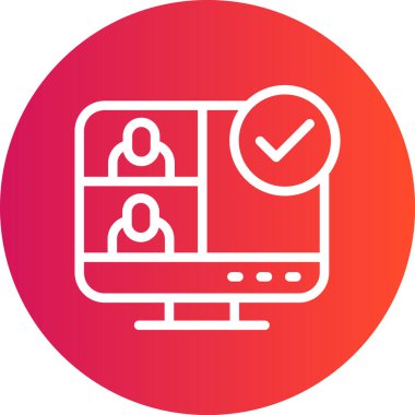 Sanal Buluşma Çizgisi Gradyan Çemberi Simgesi, Basit Tasarımlı Vektör Resimleri