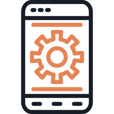 Bildirim Tercihleri Satırı Simge Ögesi, Basit Tasarımlı Vektör İllüstrasyonu