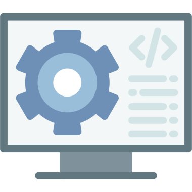 Yazılım Ayarları Düz Simge, Basit Tasarımlı Vektör İllüstrasyonu