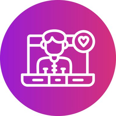 Kullanıcı Deneyimi Satırı Gradyan Çemberi Simgesi, Basit Tasarımlı Vektör Resimleri