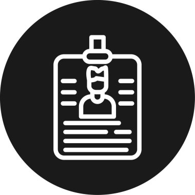 Kimlik Tutucu Satırı Çemberi BG Simgesi, Basit Tasarımlı Vektör Resimleri