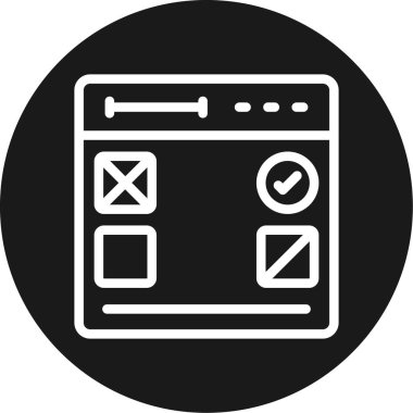 UX WireFraming Line Circle BG Simgesi, Basit Tasarımlı Vektör Resimleri