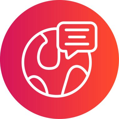 Global Haber Hattı Gradyan Çemberi Simgesi, Basit Tasarımlı Vektör Resimleri