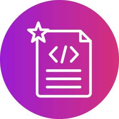 Kod İşbirliği Satırı Gradyan Çemberi Simgesi, Basit Tasarımlı Vektör Resimleri