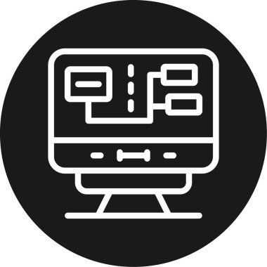 İş Planlama Çizgisi Çemberi BG Simgesi, Basit Tasarımlı Vektör Resimleri