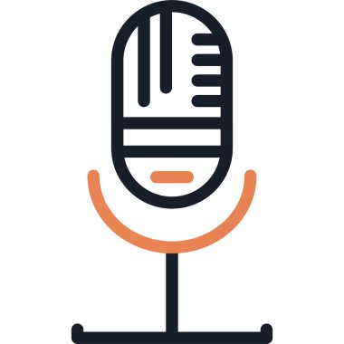 Basit Tasarımı Olan Mikrofon Satırı Simgesi, Vektör İllüzyonu