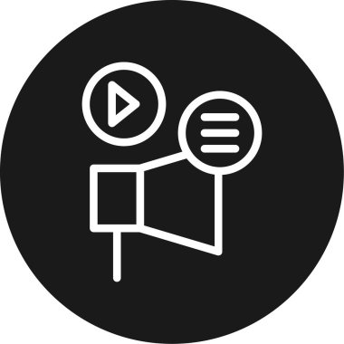 Pazarlama Özniteliği Satırı Çemberi BG Simgesi, Basit Tasarımlı Vektör Resimleri