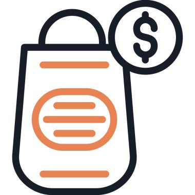 Ürün Fiyatlandırma Çizgisi Simgesi, Basit Tasarımlı Vektör İllüstrasyonu