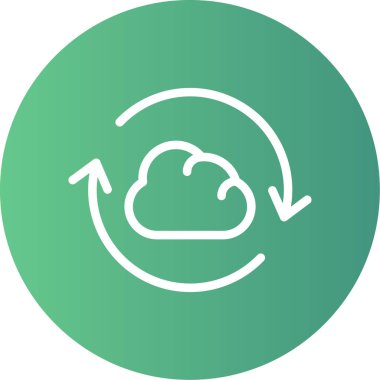 Bulut Çizgisi Gradyan Çemberi Simgesi, Vektör Resmini Basit Tasarım ile Eşleştir