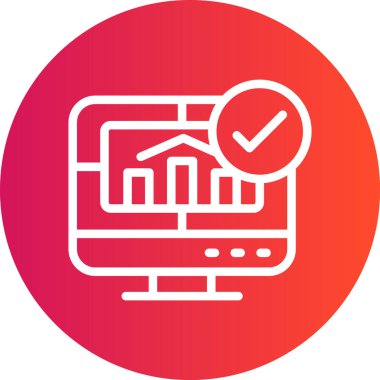 Veri Analizi Çizgisi Gradyan Çemberi Simgesi, Basit Tasarımlı Vektör Resimleri