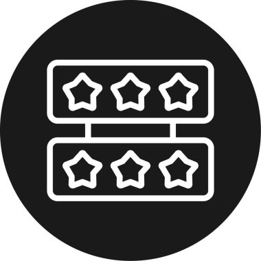 Yıldız Derecelendirme Çizgisi Çemberi BG Simgesi, Basit Tasarımlı Vektör İllüstrasyonu