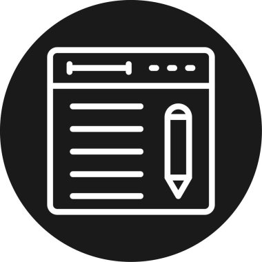 Günlük Satırı Çemberi BG Simgesi, Basit Tasarımlı Vektör Resimleri