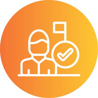 Başarı Çizgisi Gradyan Çemberi Simgesi, Basit Tasarımlı Vektör Resimleri