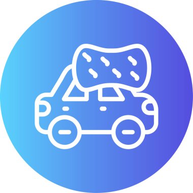 Eldiven Temizleme Çizgisi Gradyan Çemberi Simgesi, Basit Tasarımlı Vektör Çizimi