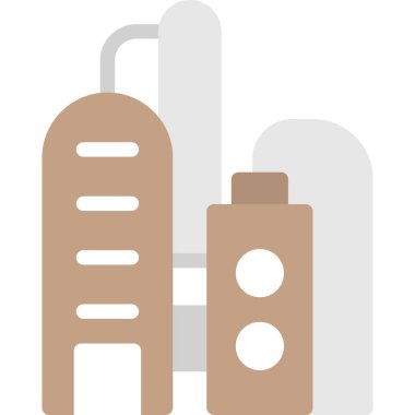 Endüstriyel Gelişim Düz Simgesi, Basit Tasarımlı Vektör İllüzyonu