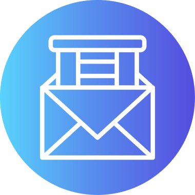 E- posta Şablonu Gradyan Çemberi Simgesi, Basit Tasarımlı Vektör Resimleri