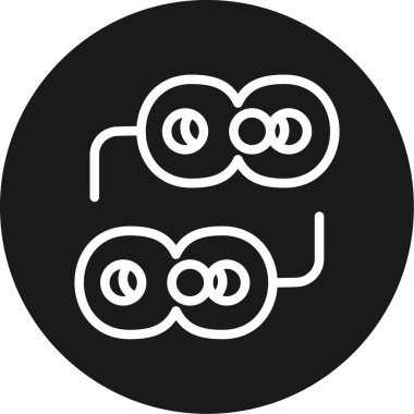 Hücre Bölümü Çizgisi Çemberi BG Simgesi, Basit Tasarımlı Vektör İllüstrasyonu